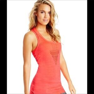 EUC  Lorna Jane Fire MANGO diamond excel racerback tank Size Medium
